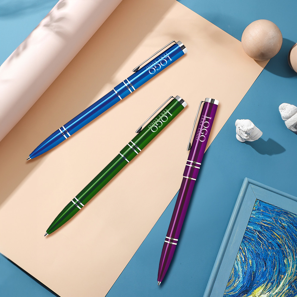 Twist Action Aluminum Ballpoint Pen With Colorful (3)