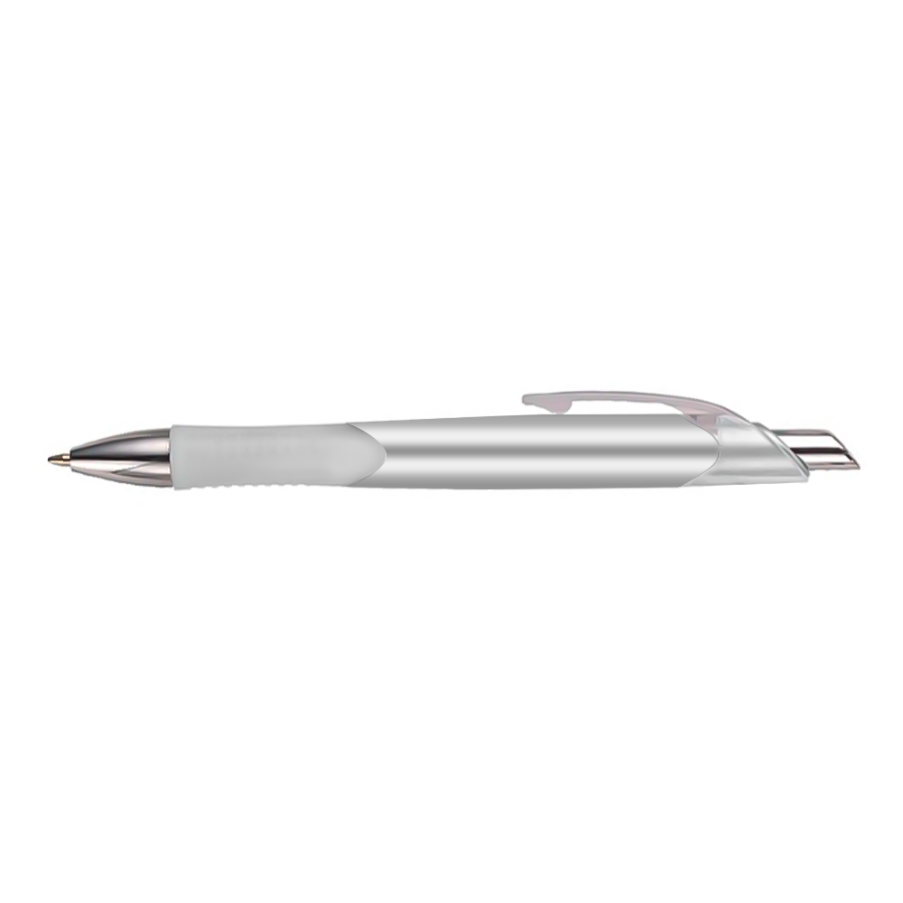 Personalized Pastel Colored Aero Click Pens - Frosted Silver
