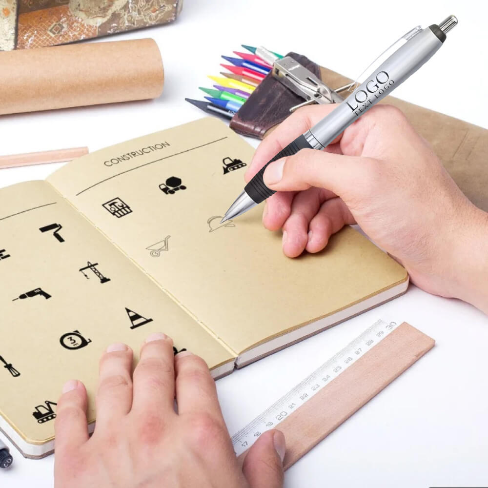 Plastic Click Action Pen with Hourglass Shape