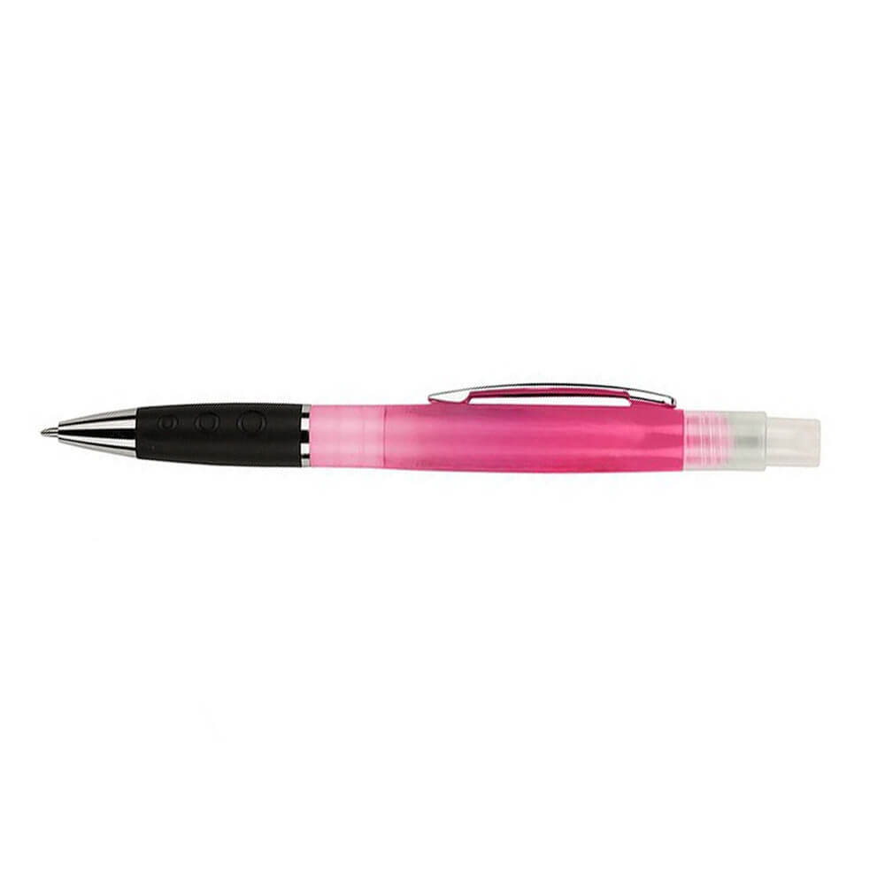 Twist Action Personalized Business Pens With Sanitizer-Pink