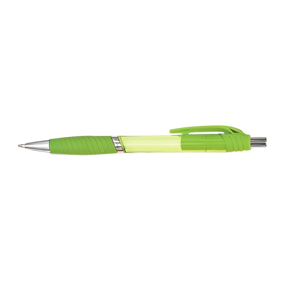 Custom Shouter Plastic Pens - Trans Lime Gre