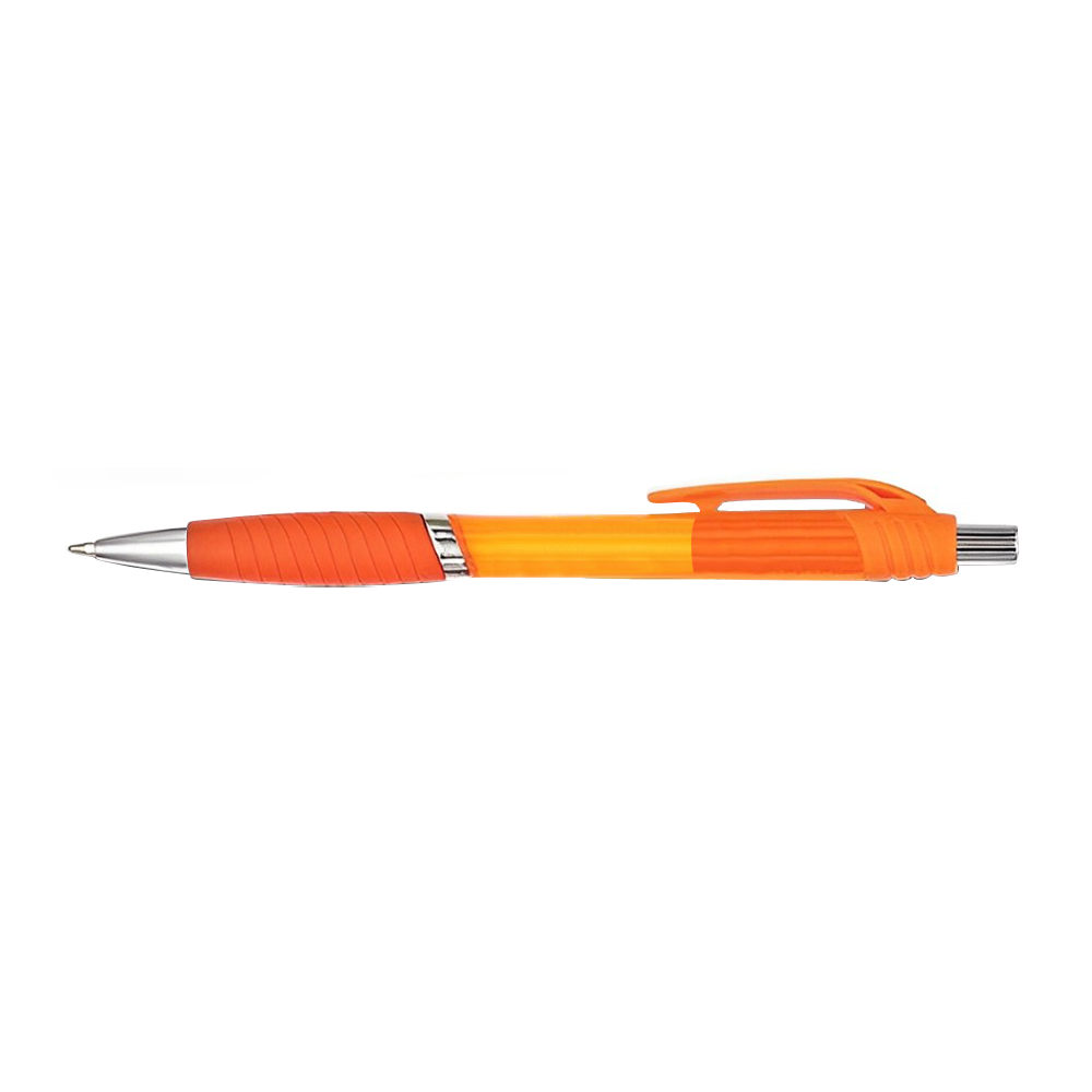 Custom Shouter Plastic Pens - Trans Orange