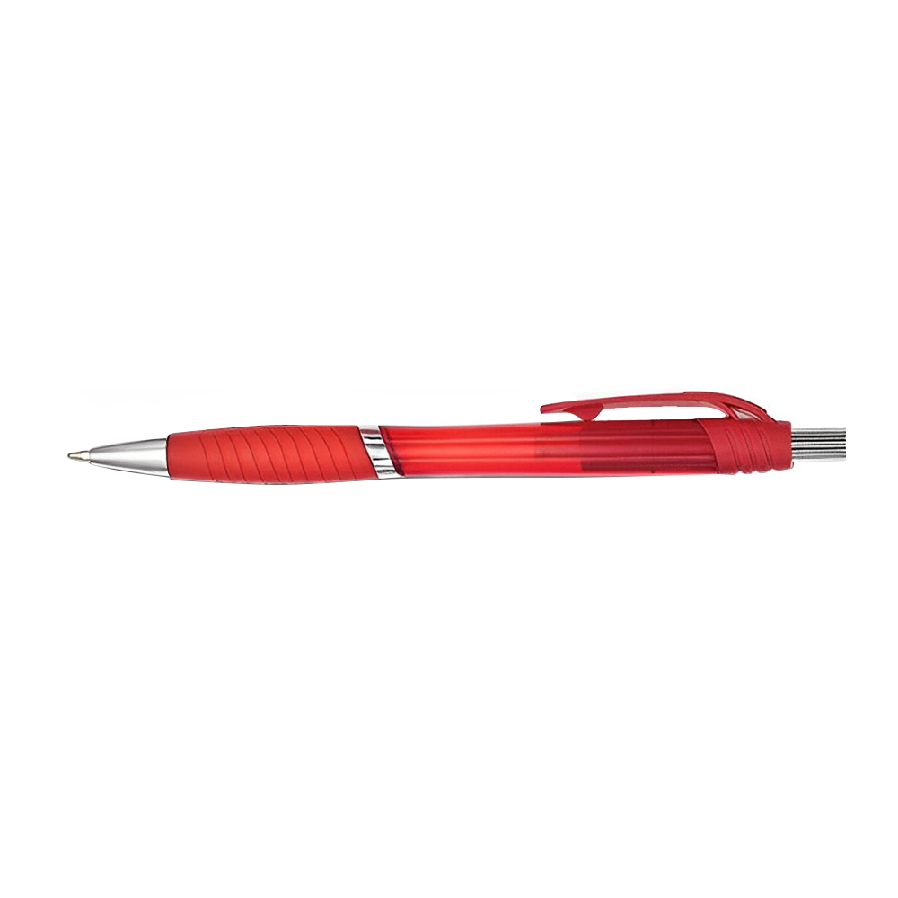 Custom Shouter Plastic Pens - Trans Red