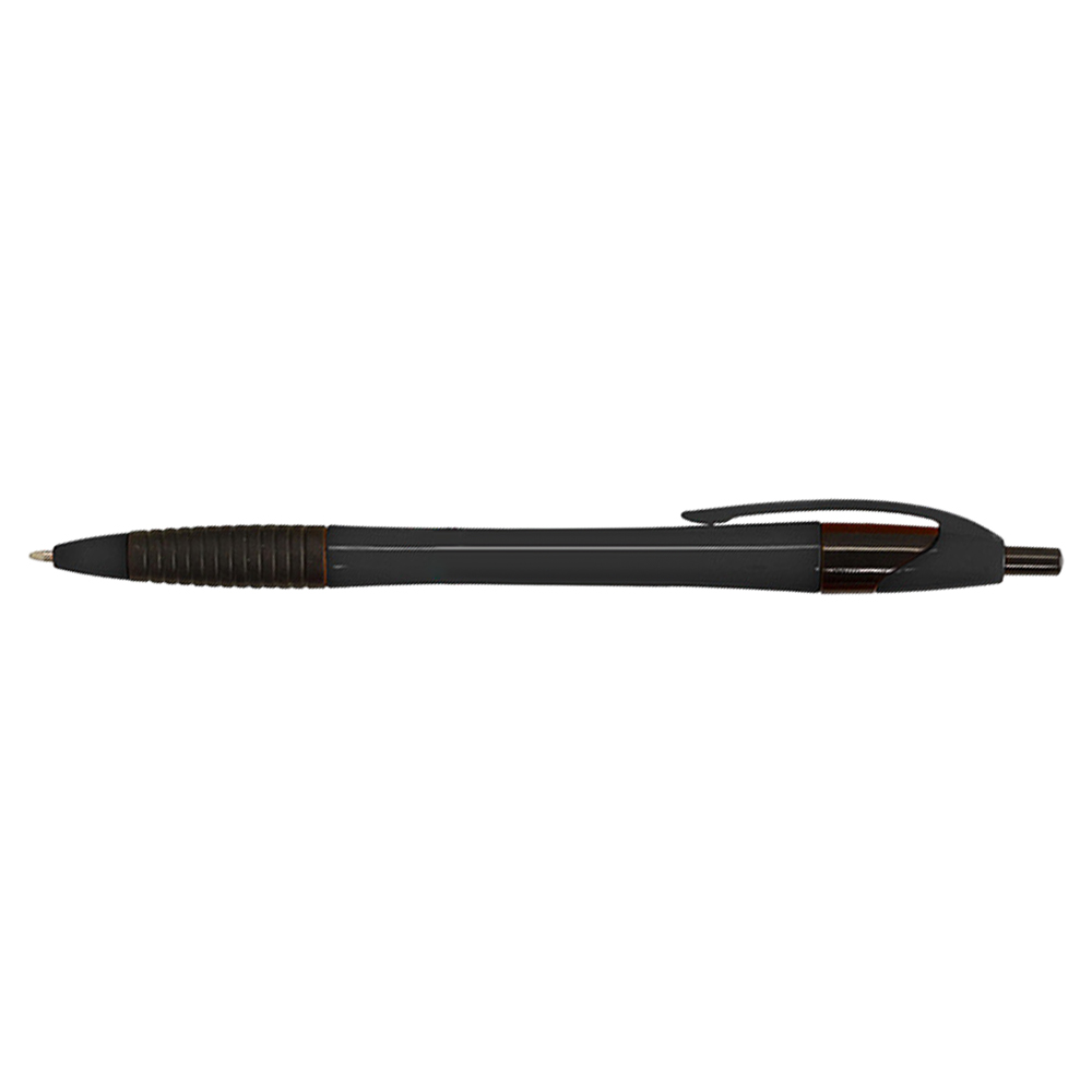 Customized Click Plastic Printed Gripped Slimster Pens - Black