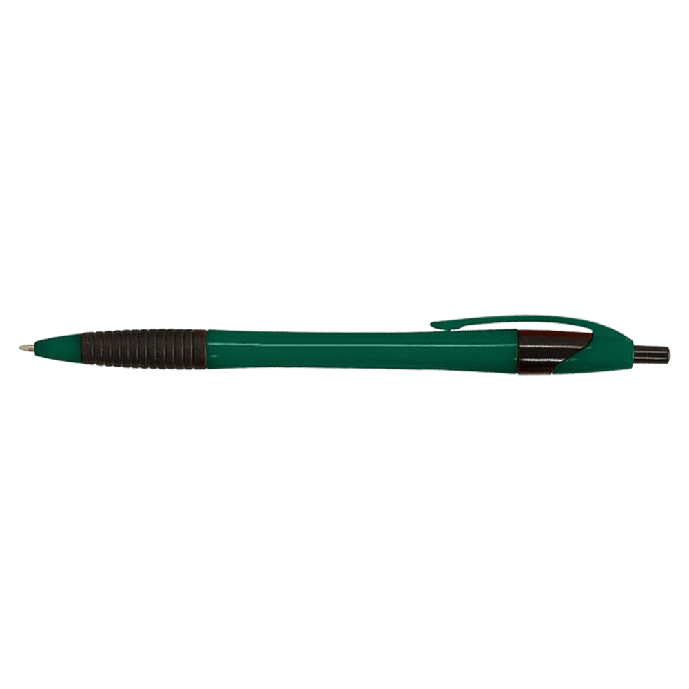 Customized Click Plastic Printed Gripped Slimster Pens - Green