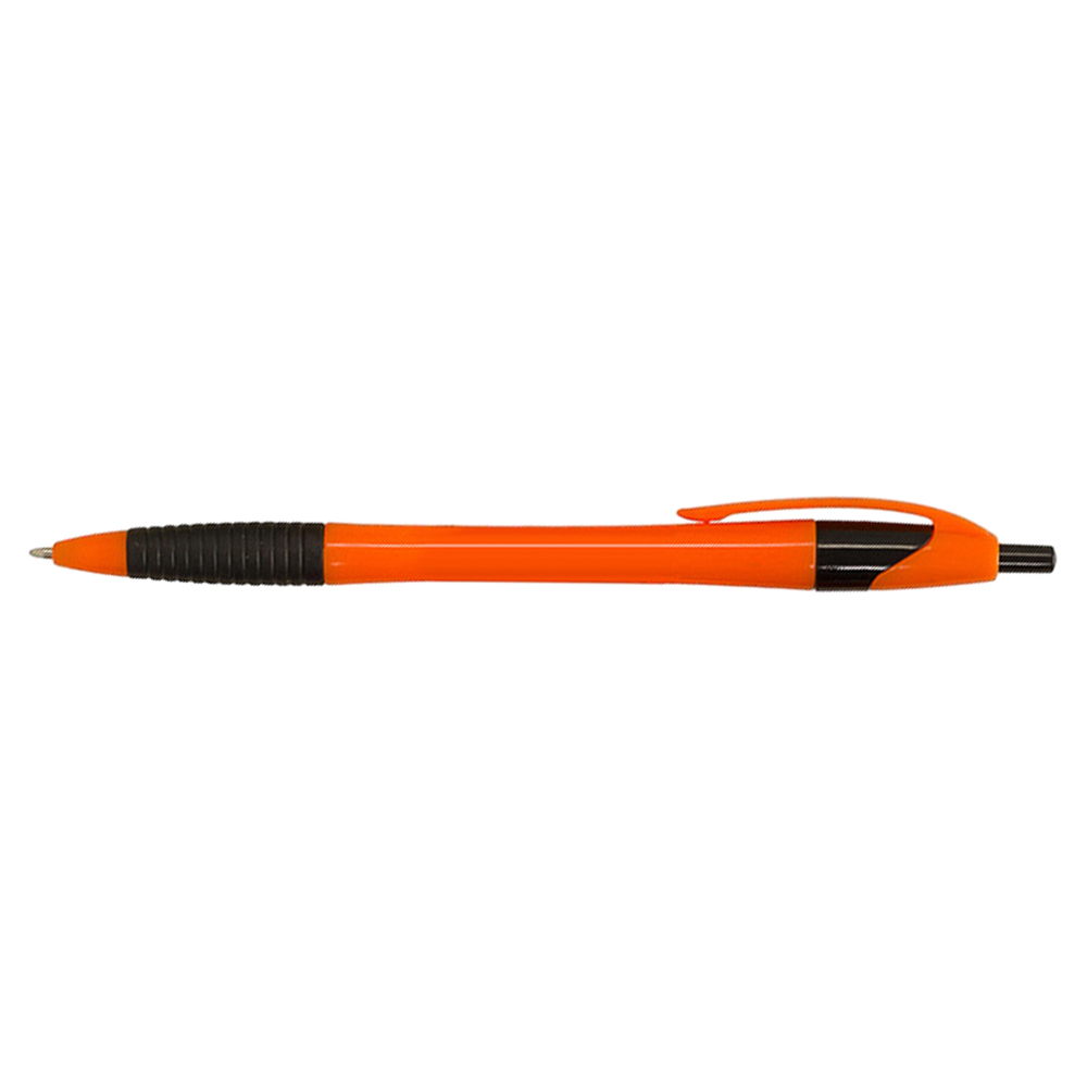 Customized Click Plastic Printed Gripped Slimster Pens - Orange