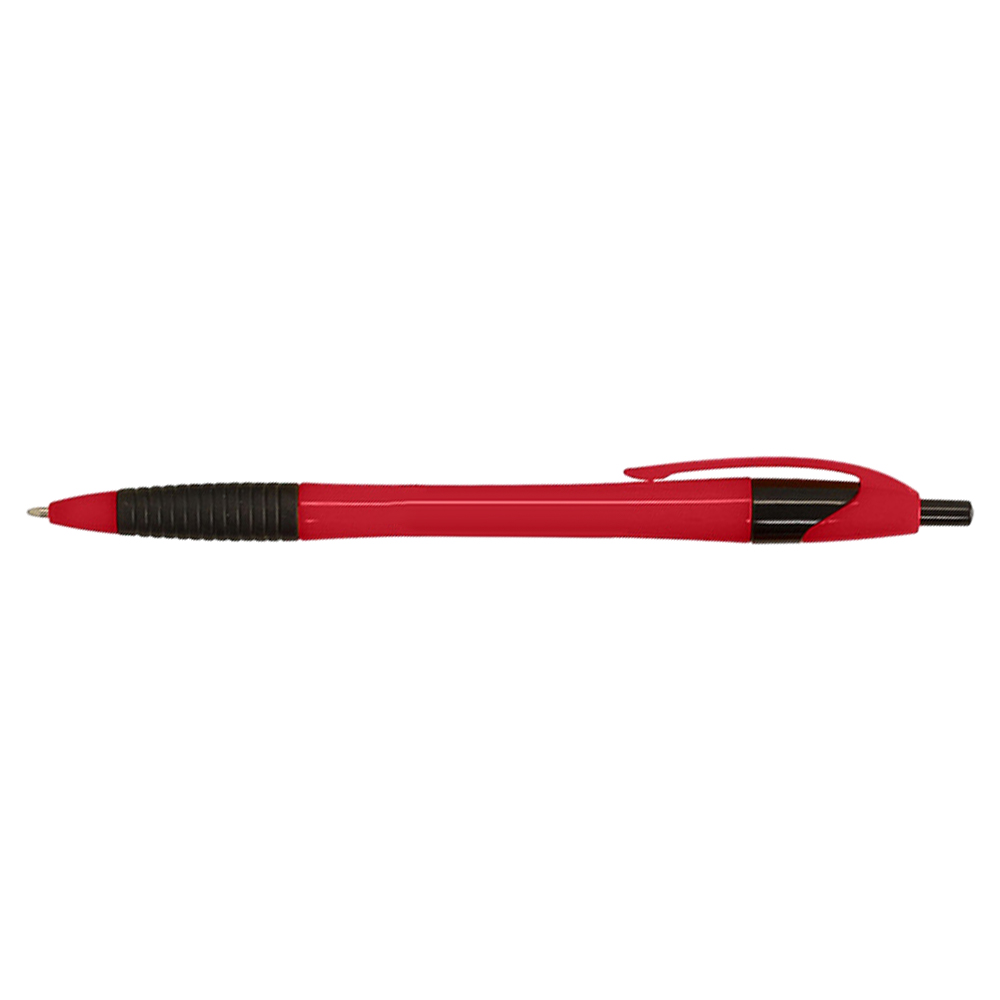 Customized Click Plastic Printed Gripped Slimster Pens - Red