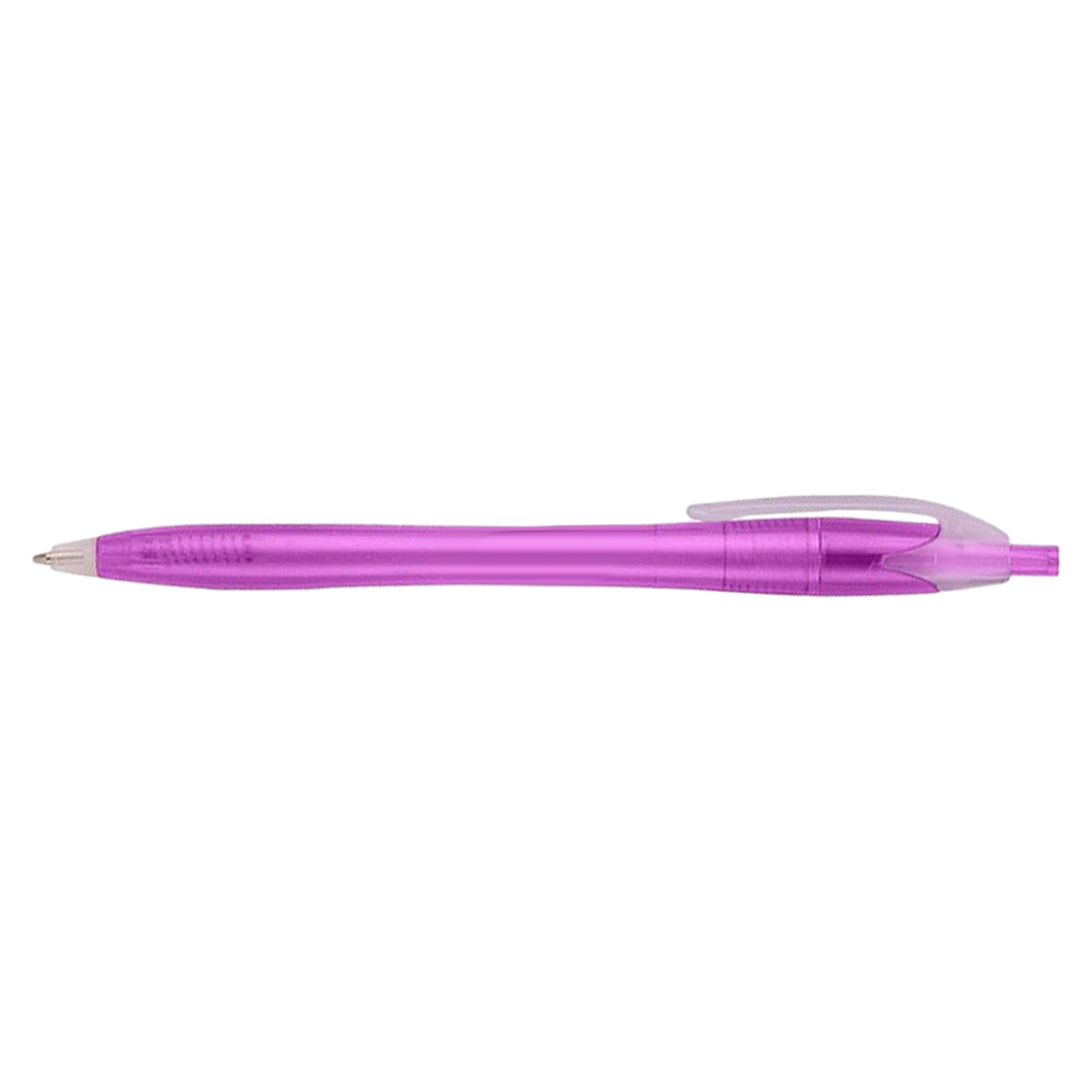 Promotional Translucent Click Action Floral Pen - Trans Purple