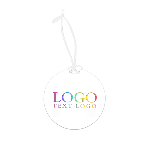 Full Color Round Plastic Luggage Tags With Strap