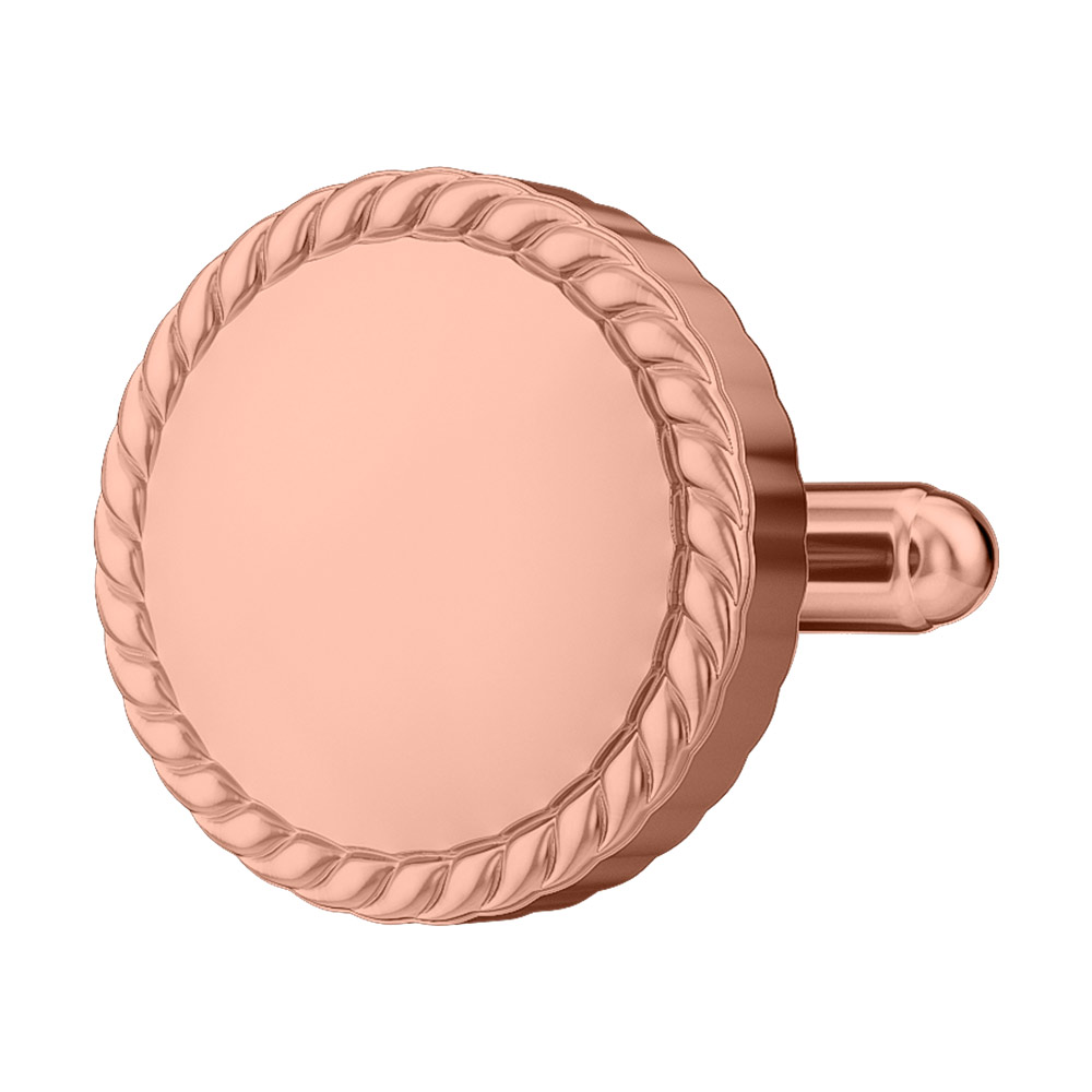 Copper Plated Round Cufflinks with Rope Edge