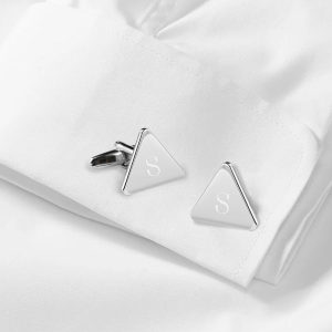 Triangle Silver Plated Cufflinks