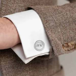 Deep Engraved Round Cufflinks
