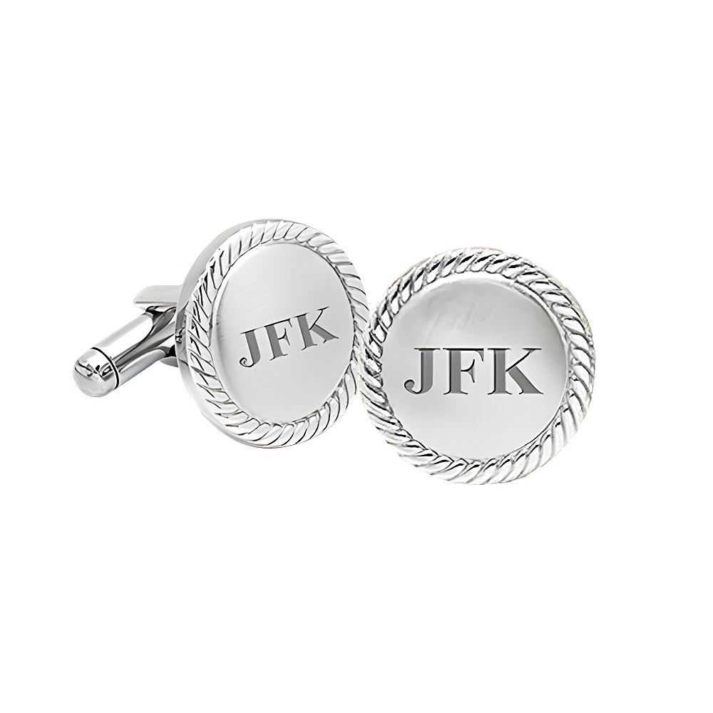 Deep Engraved Round Cufflinks