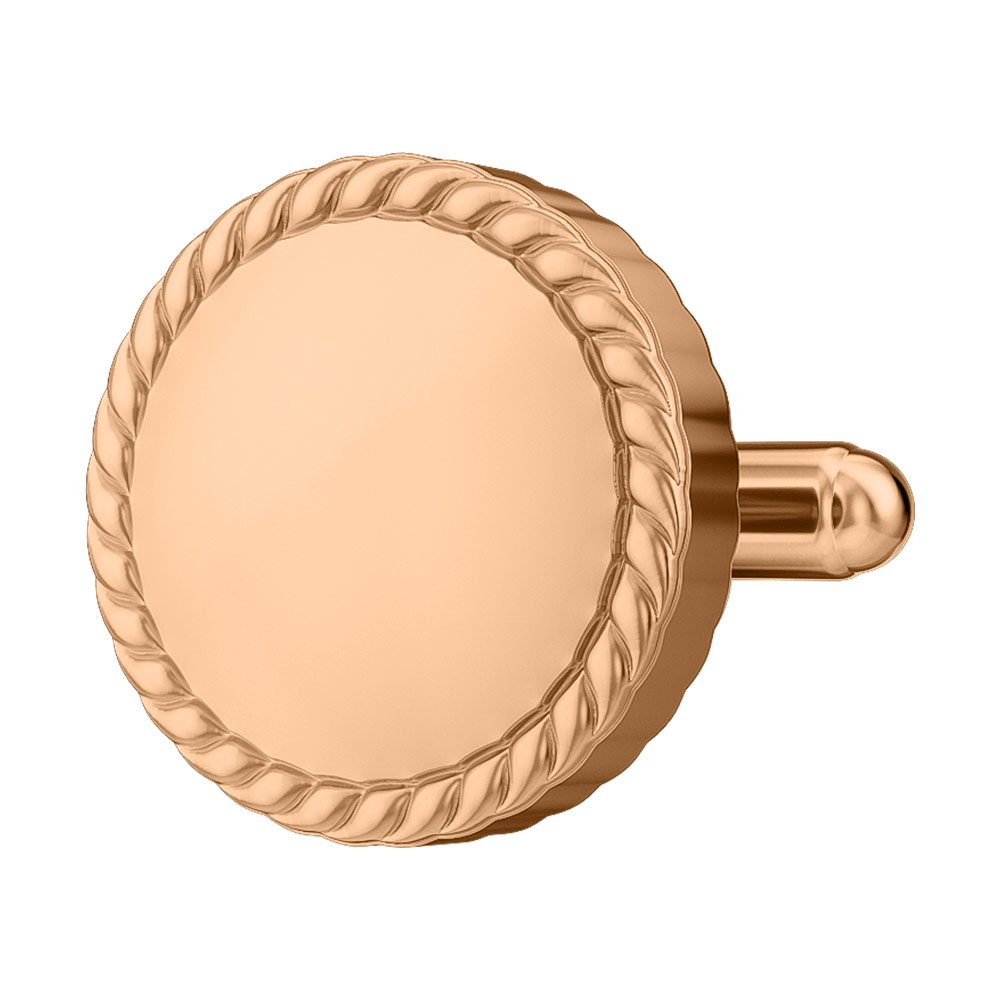 Rose Gold Plated Round Cufflinks with Rope Edge