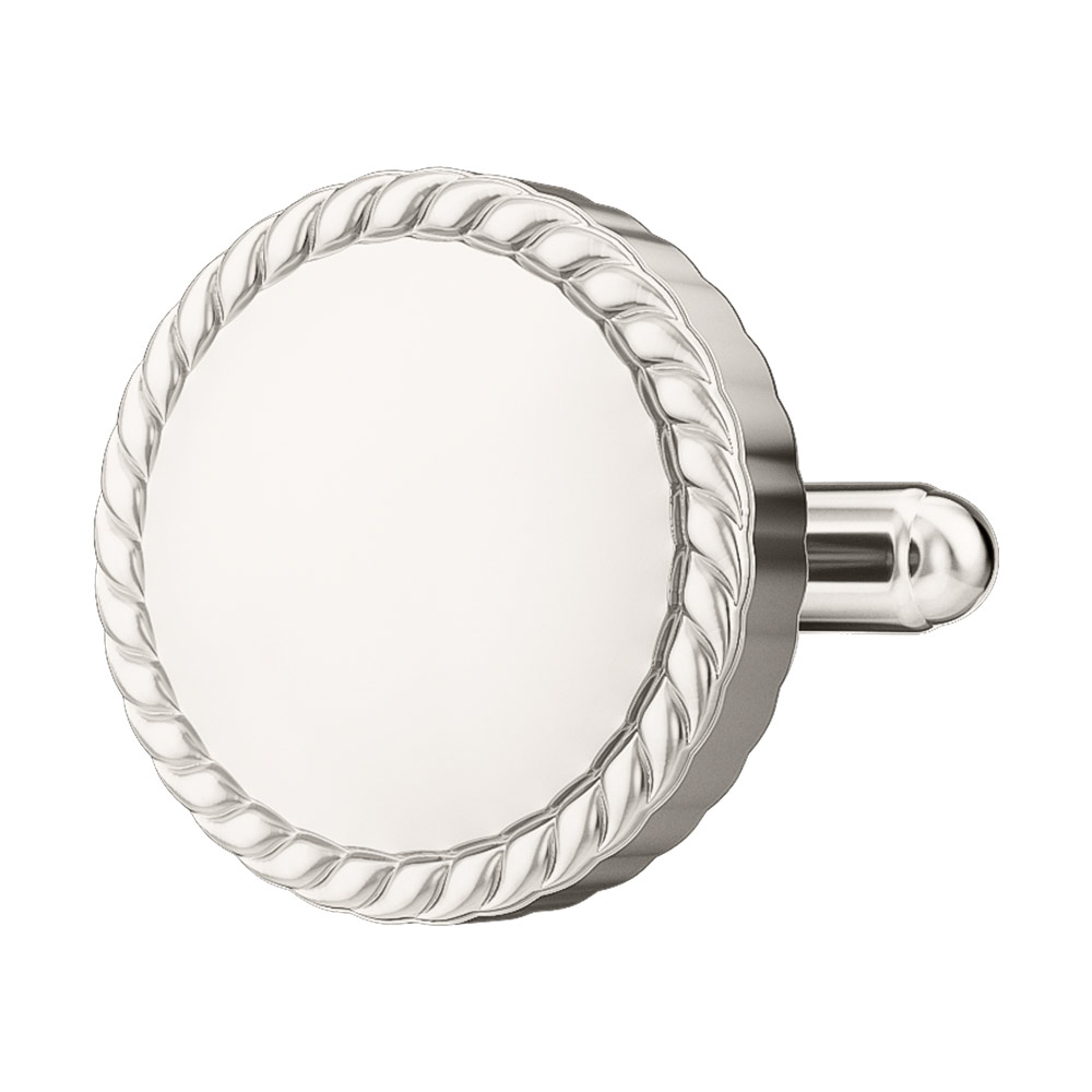 Silver Plated Round Cufflinks with Rope Edge