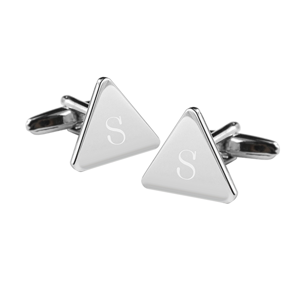 Triangle Silver Plated Cufflinks