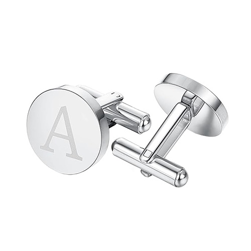 Round Custom Engraved Cufflinks