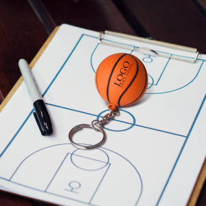 Basketball Shaped PU Stress Reliever Key Chain