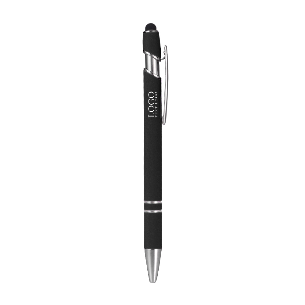 Personalized Rubber Black Stylus Ballpoint Pen black