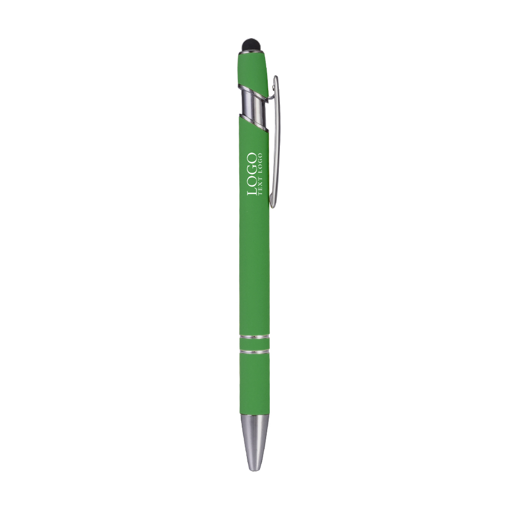Personalized Rubber Black Stylus Ballpoint Pen green