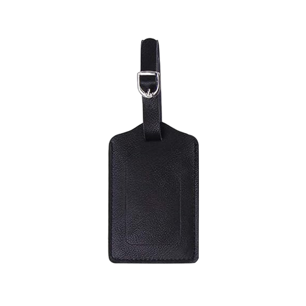Classic Faux Leather Luggage Tag Black