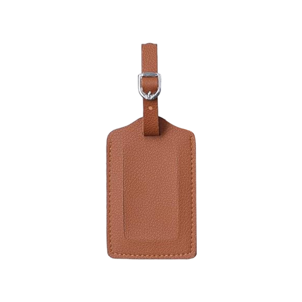 Classic Faux Leather Luggage Tag Brown