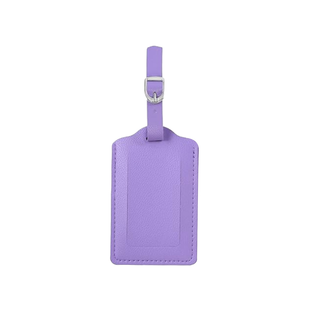 Classic Faux Leather Luggage Tag Purple