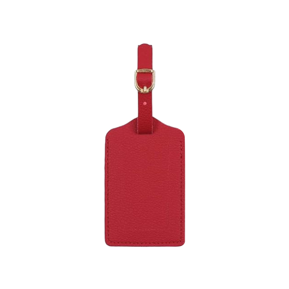Classic Faux Leather Luggage Tag Red