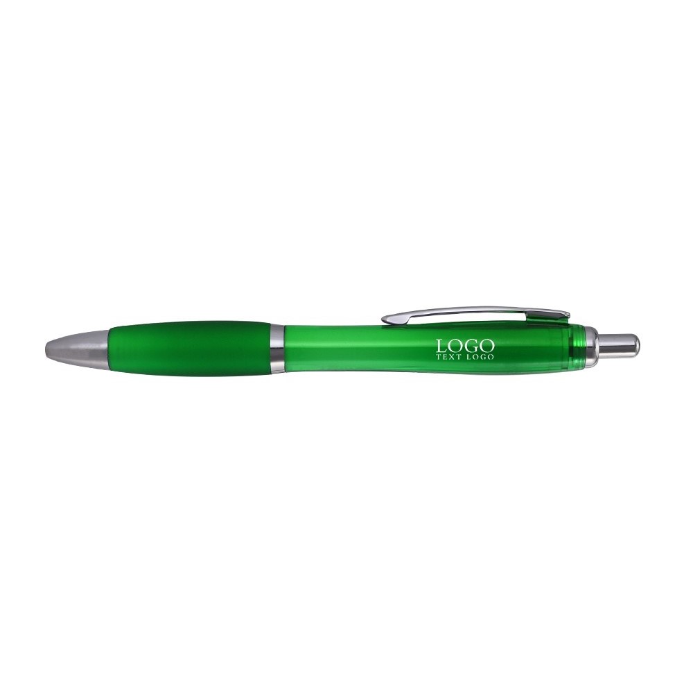 Click Action Plastic Satin Pen Green with Logo