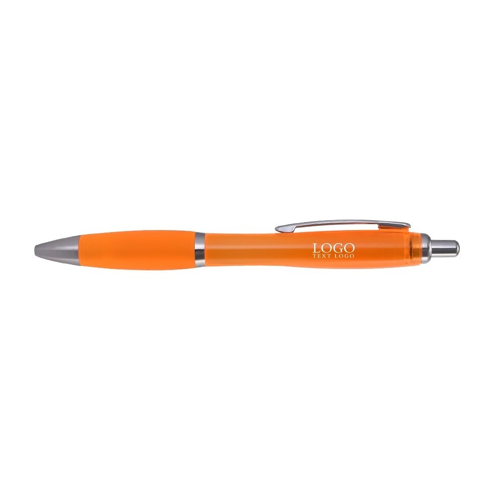 Click Action Plastic Satin Pen Orange with Logo