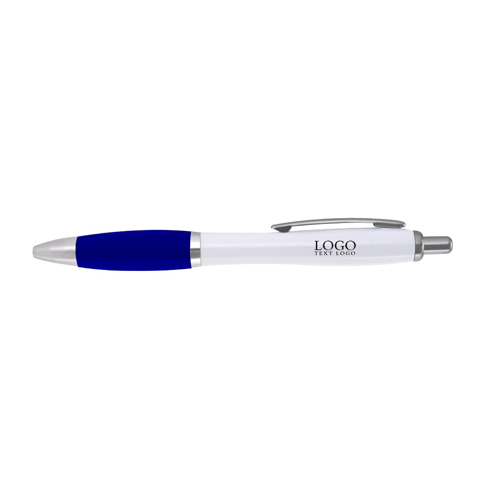 Plastic Click Satin Pen Blue with Logo