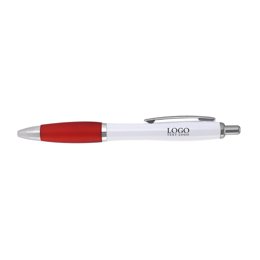 Plastic Click Satin Pen Red with Logo