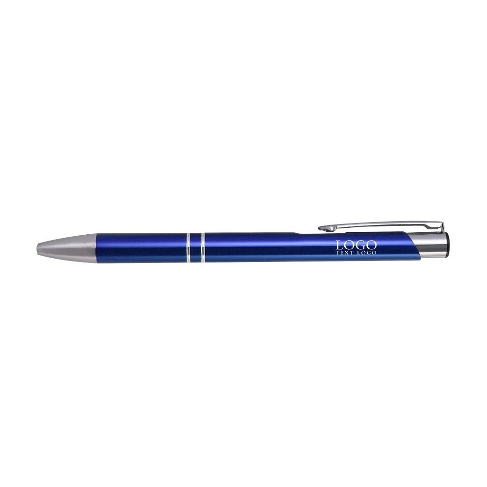 Retractable Metal Ballpoint Pen Blue with Logo