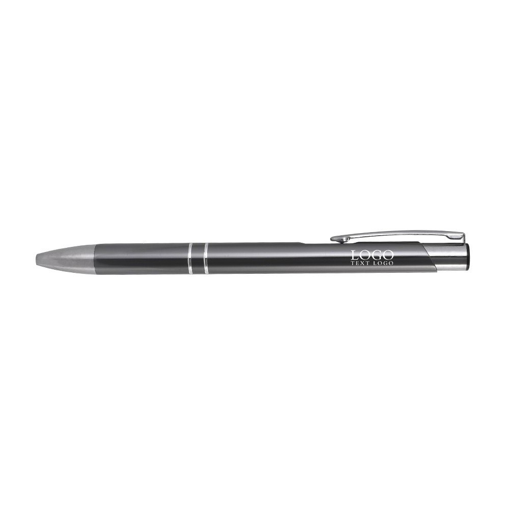Retractable Metal Ballpoint Pen Gray with Logo