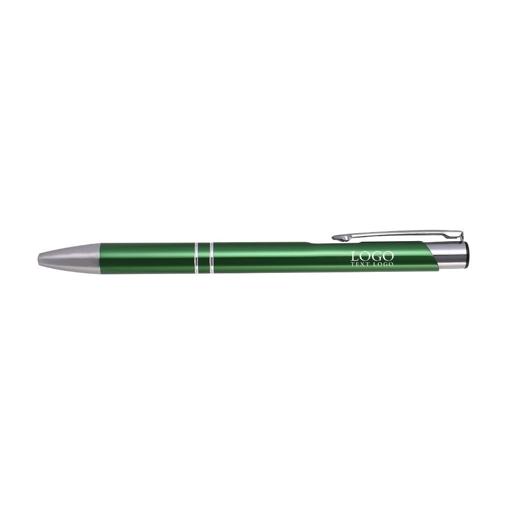 Retractable Metal Ballpoint Pen Green with Logo