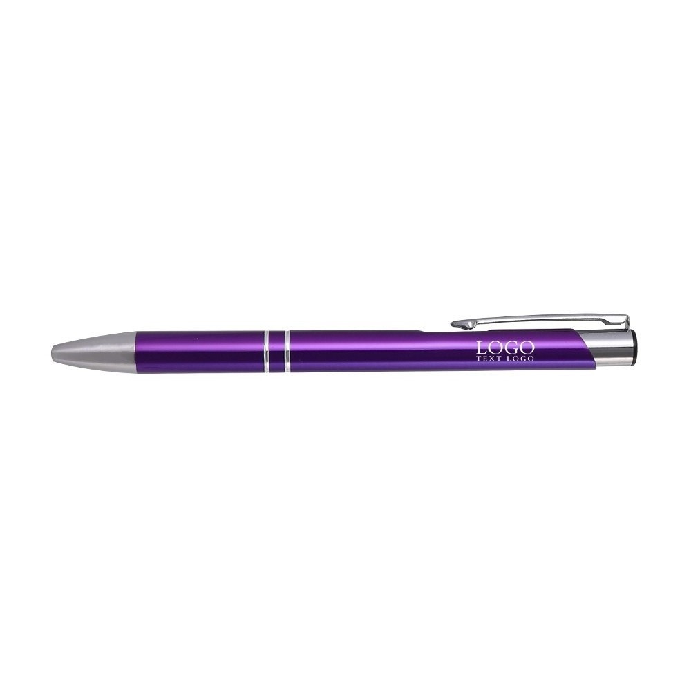 Retractable Metal Ballpoint Pen Purple with Logo