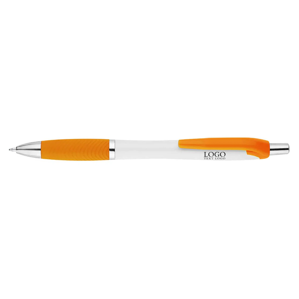 Shield Black Ink Ballpoint Pen Orange with Logo