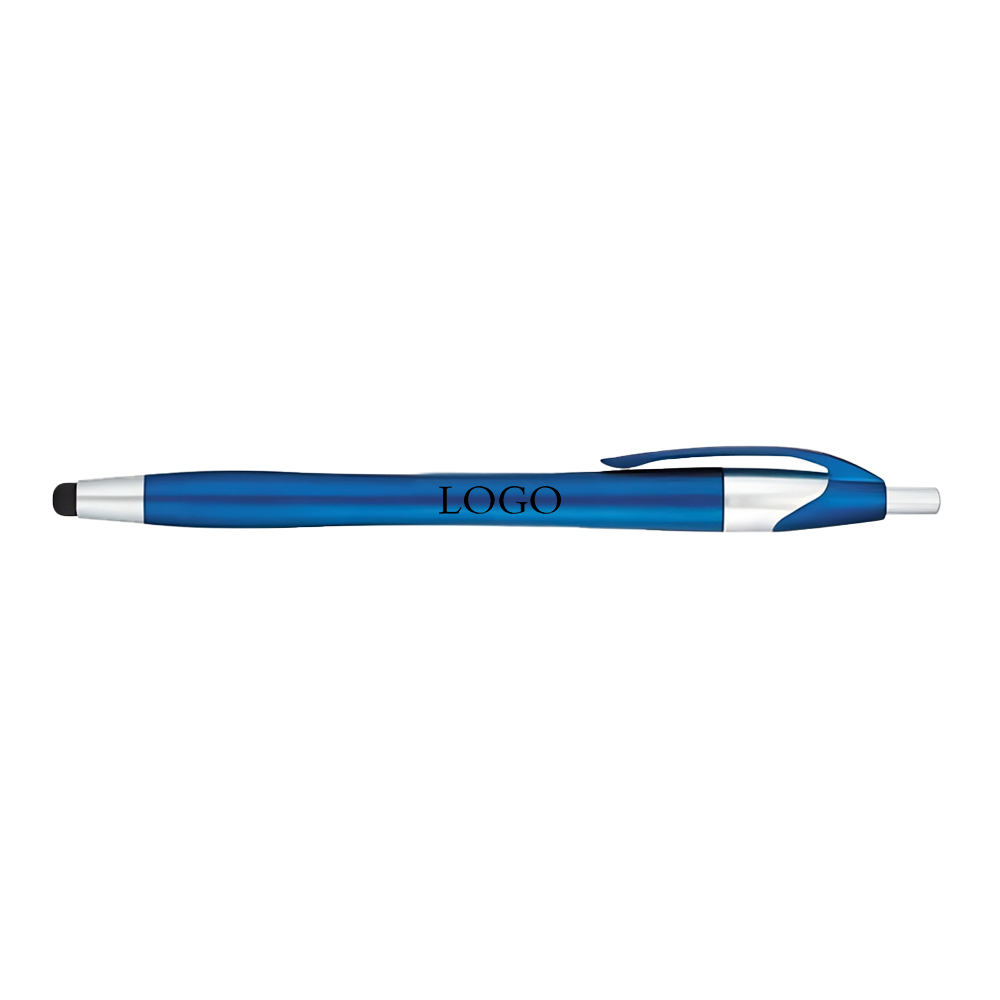 Blue Custom Matte Color Stylus Ballpoint Pen with Logo