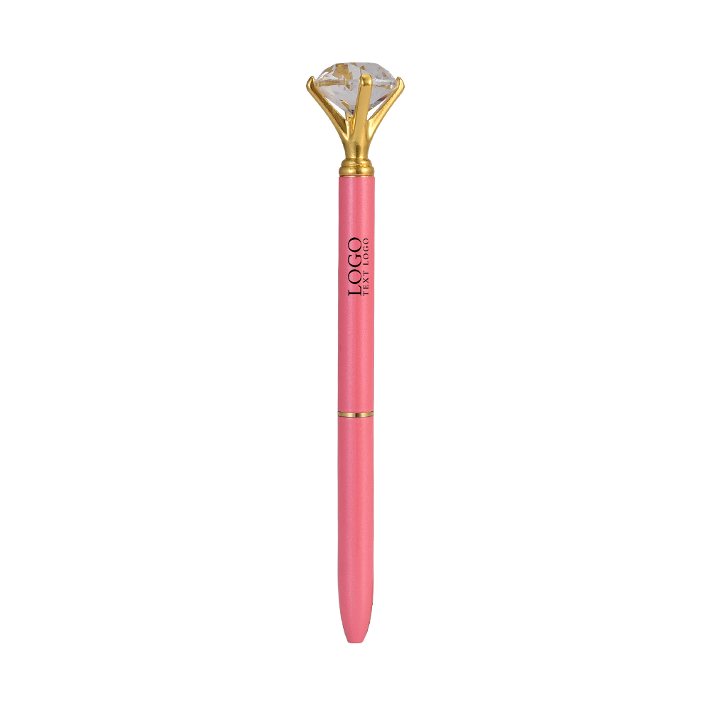 Light Pink Crystal Diamond Ballpoint Pens Twist Pens with Logo
