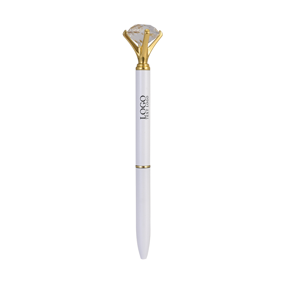 White Crystal Diamond Ballpoint Pens Twist Pens with Logo