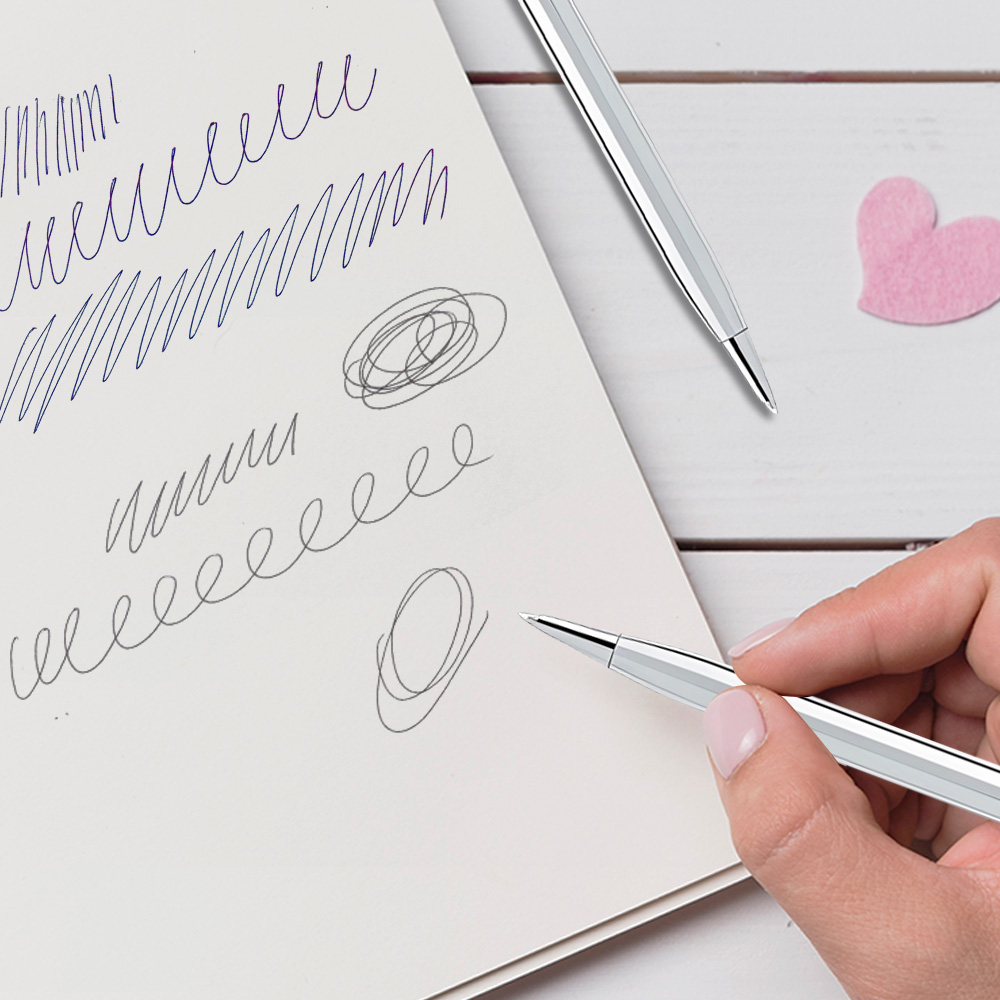 Brass Twist Action Pen With Chrome And Gold Trims writing