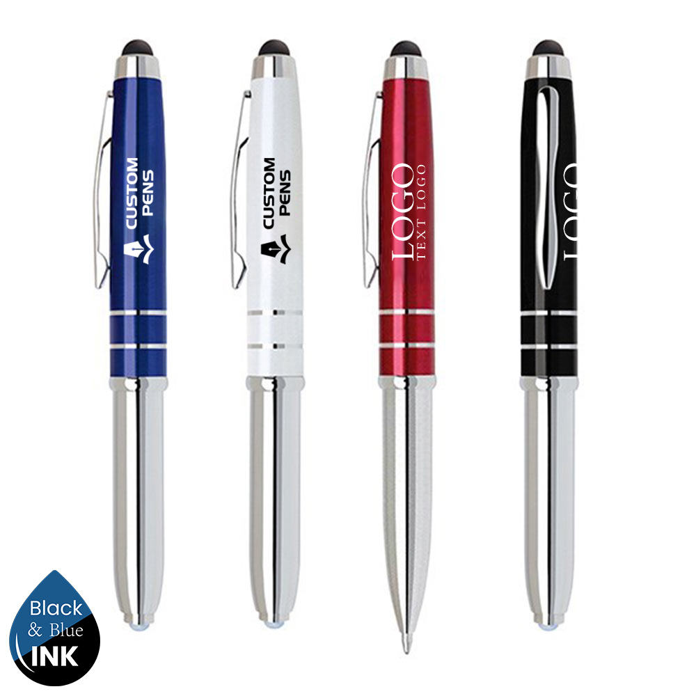 Personalized Metal Ballpoint Pen with Stylus Logo