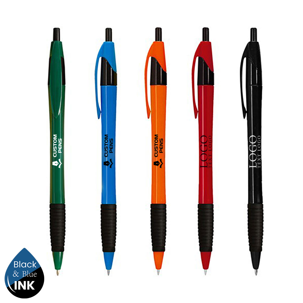 Customized Click Plastic Printed Gripped Slimster Pens - all