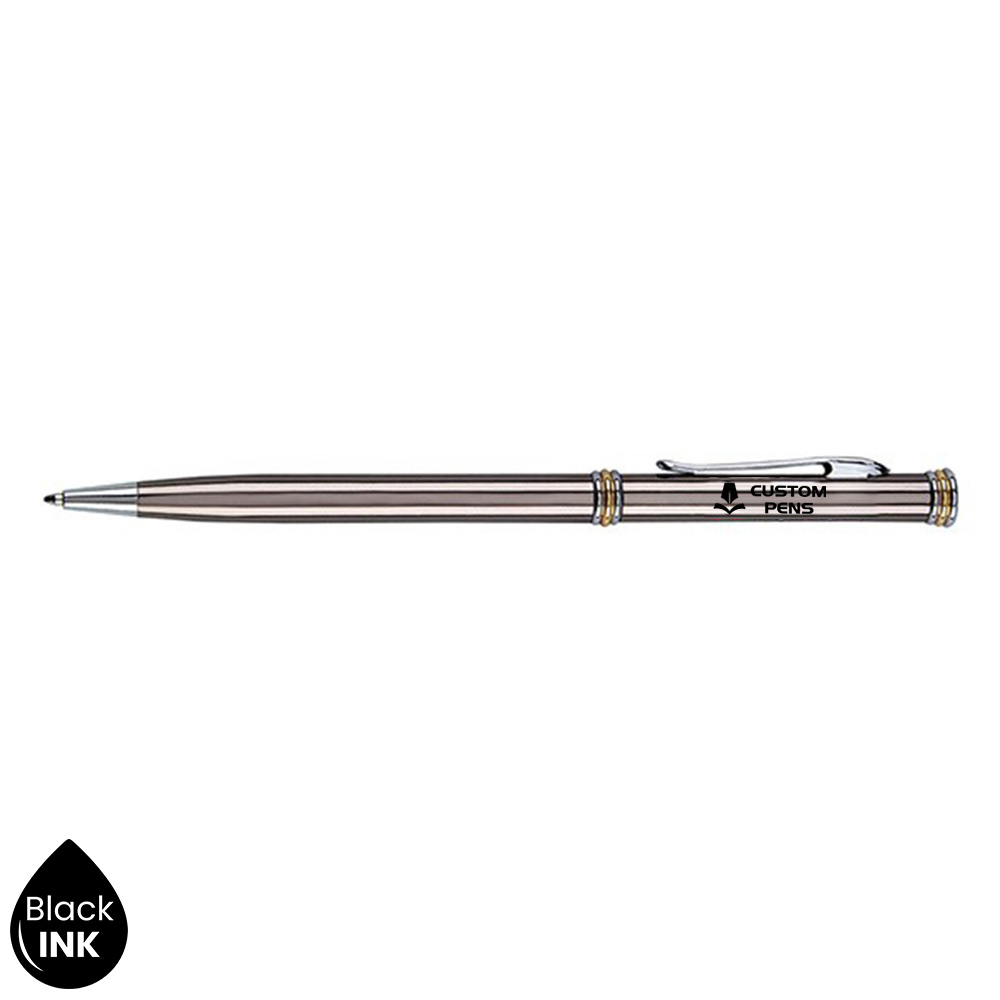 Twist Action Pen With Custom Metallic Color Barrel