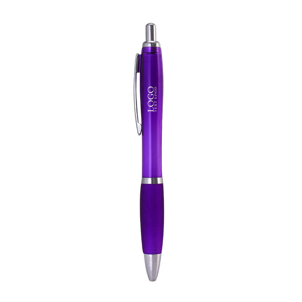 Click Action Plastic Satin Pen-Purple