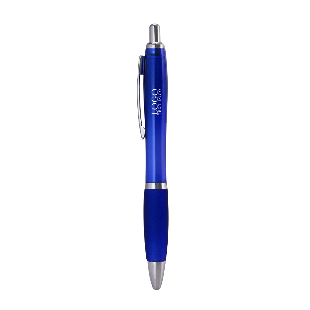 Click Action Plastic Satin Pen-blue