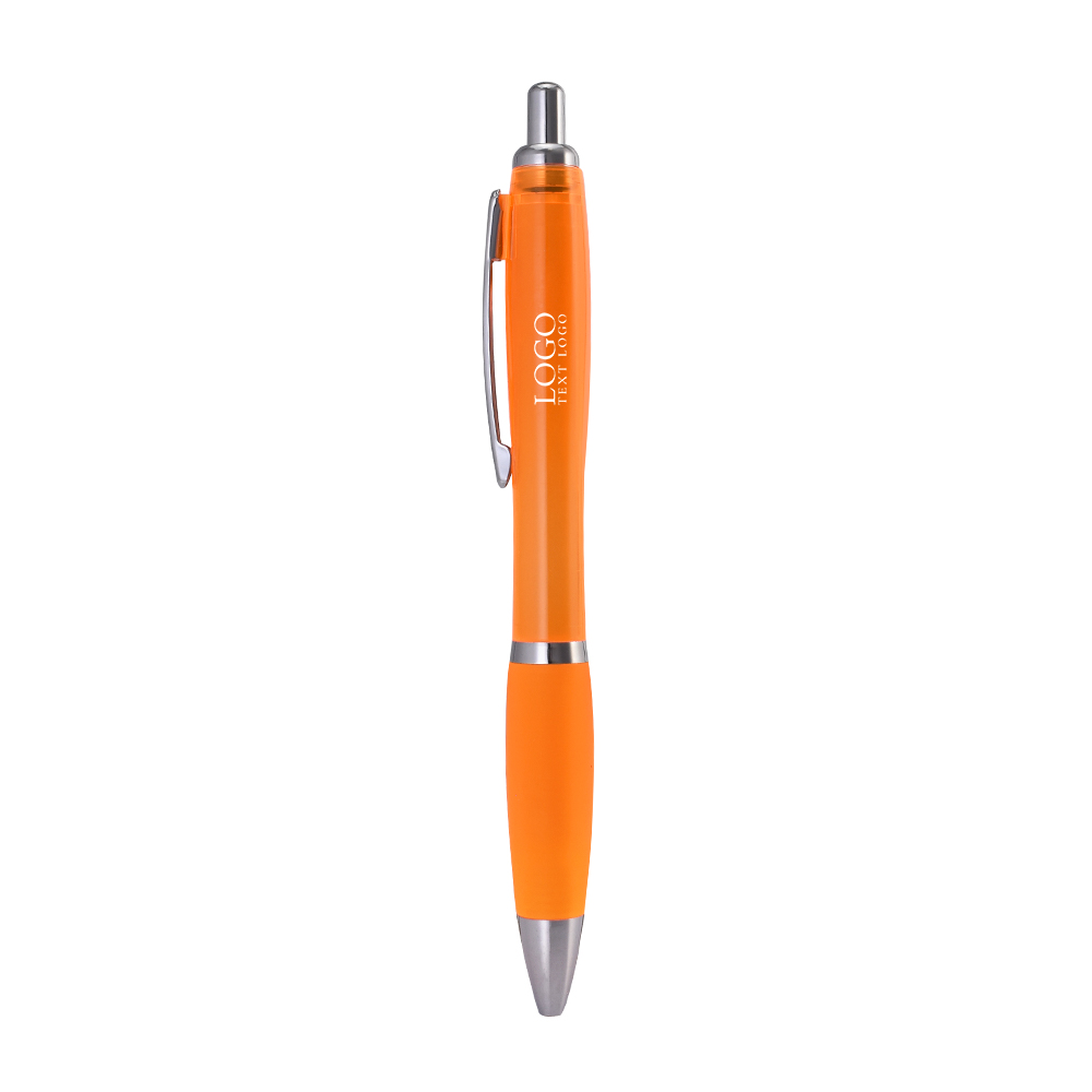 Click Action Plastic Satin Pen-orange