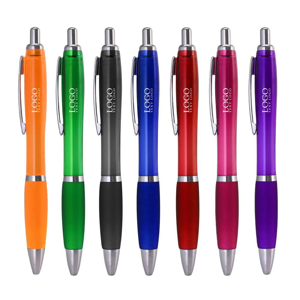 Click Action Plastic Satin Pen  All Colors