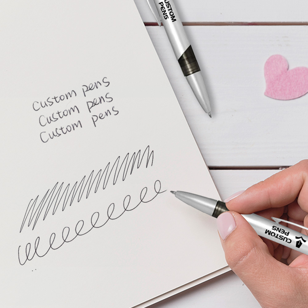 Custom Double-Ended Write Ballpoint Pen writing 