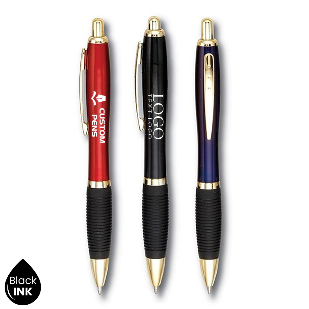 Custom Hourglass Shaped Retractable Plastic Pen with Logo